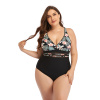 2023 Summer Printed Women's Swimsuit Fashion Plus Size Bikini Gathering Exposed Swimwear One Piece for Sexy Bathing Suit Set